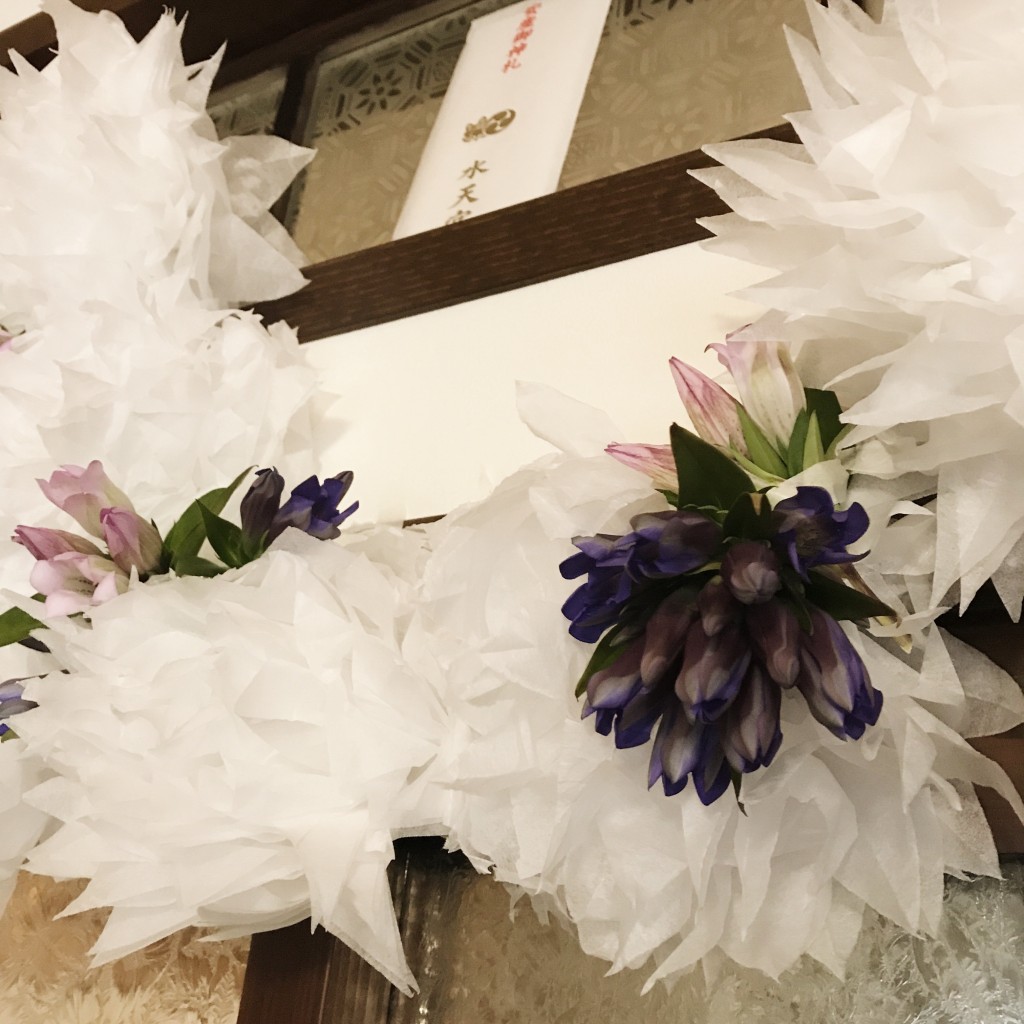 モノトーンガーランドで和なベビーシャワー