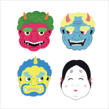 Masks for Setsubun   “Demons Out! Good Luck In!”
